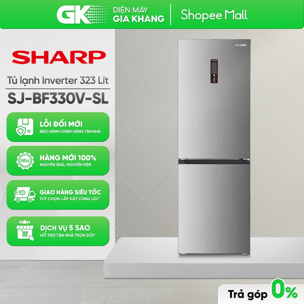 Tủ lạnh SHARP Inverter 323L SJ-BF330V-SL [Toàn Quốc]