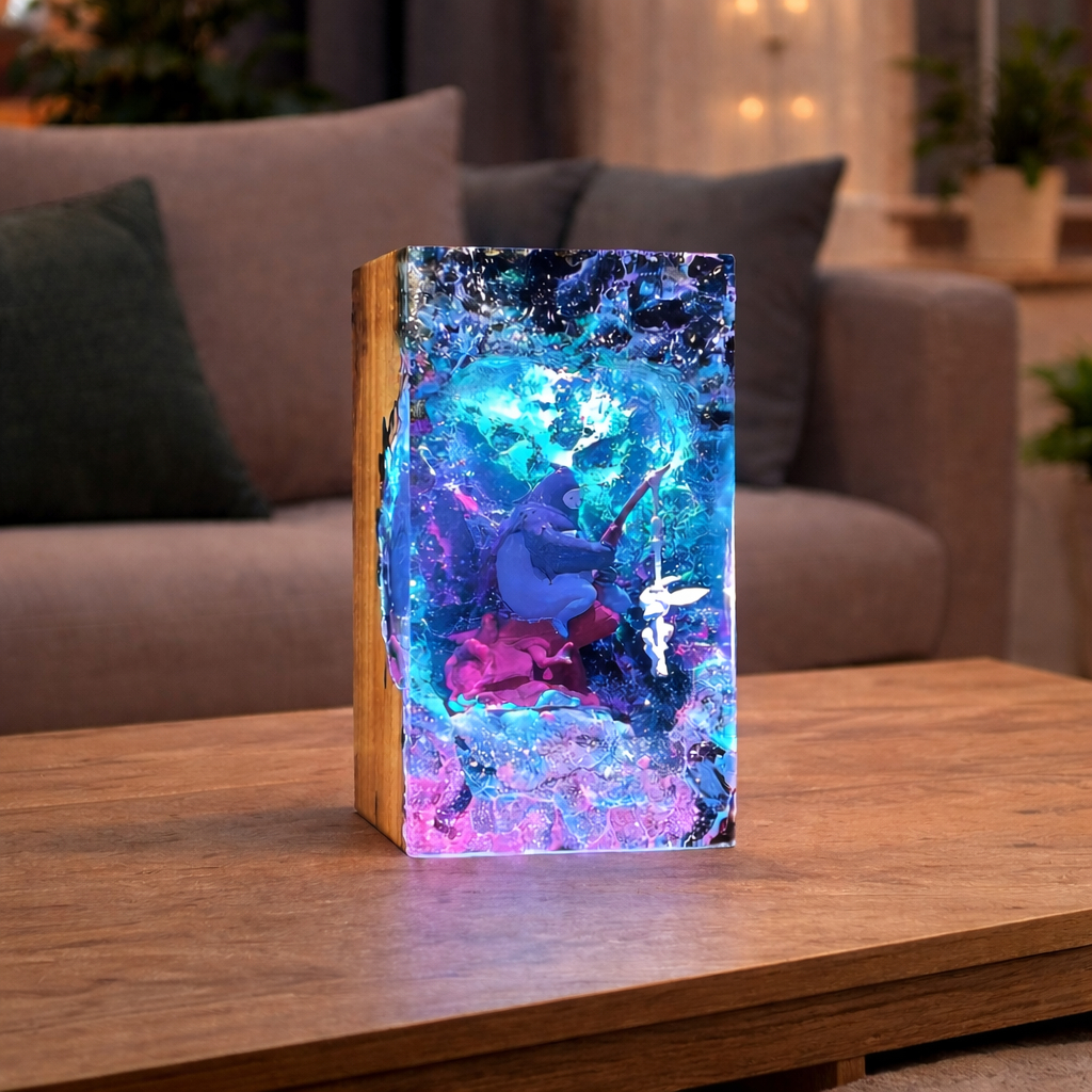 Đèn Epoxy Resin 3D Ori & Naru Cao Cấp – Đèn Ngủ Decor Nghệ Thuật Fantasy Game Handmade, LED RGB