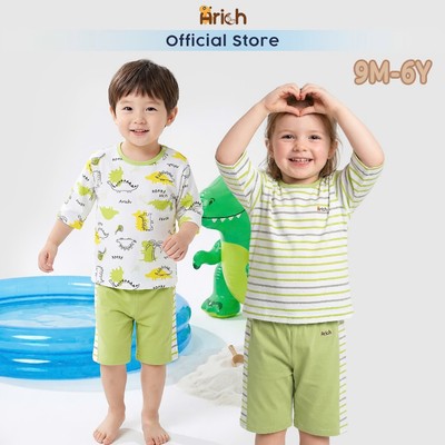 Bộ lửng Arich Green Baby, đồ bộ trẻ em mùa hè petit sợi tre, mềm, mịn , mát ,size 9 tháng đến 6 tuổi