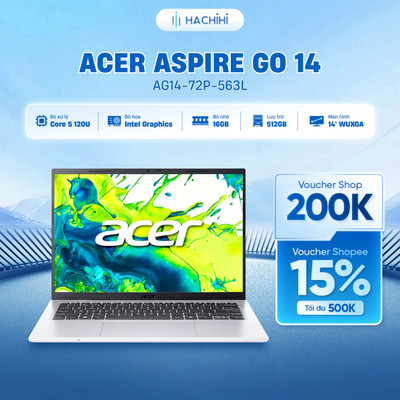 Laptop Acer Aspire Go 14 AG14-72P-563L (Core 5 120U | 16GB | 512GB | Intel Graphics | 14' FHD+ | Win 11 | Bạc)