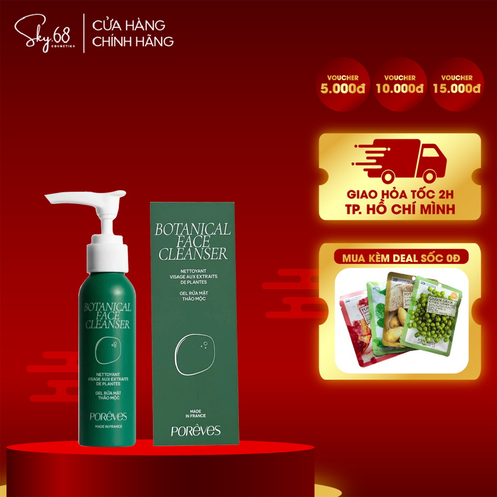 [THANH LÝ] Sữa rửa mặt Poreves Botanical Face Cleanser 50ml