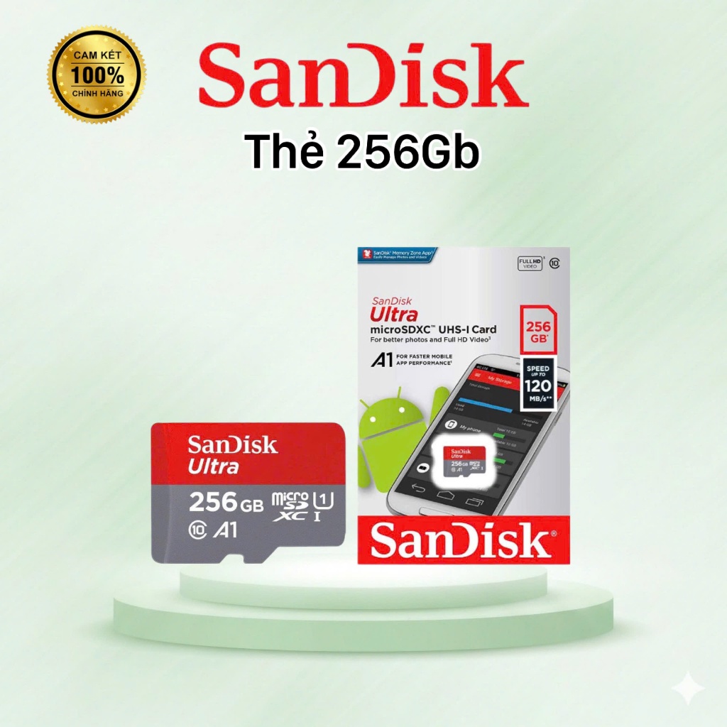 Thẻ nhớ Micro SD 64GB SANDISK / 32GB SANDISK / 128GB SANDISK / 256GB SANDISK BH 24thang