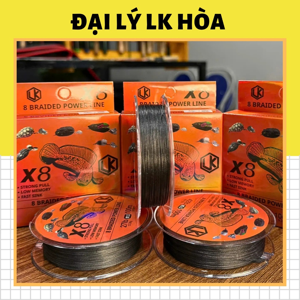 Dù LK X8 Màu Đen Dài 100M, Dù LK X8 Chuyên Câu Lure Thế Hệ Mới