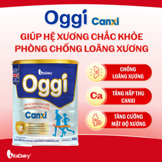 Sữa bột Oggi Canxi - Giúp tăng cường mật độ xương, giúp hệ cơ xương chắc khoẻ, chống loãng xương - Lon 900g