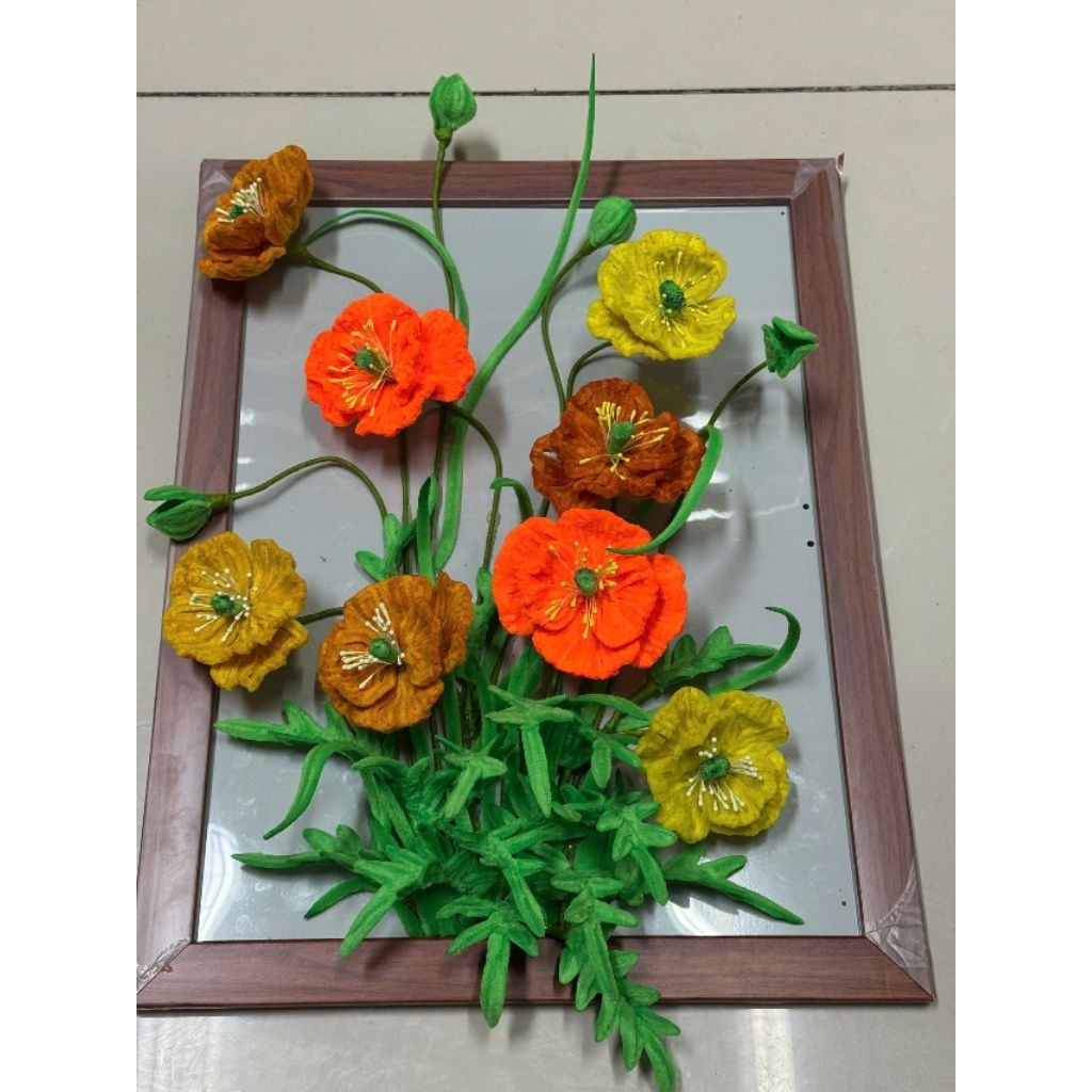 Hoa kẽm nhung, khung tranh hoa kẽm nhung treo tường, lọ hoa kẽm nhung trang trí