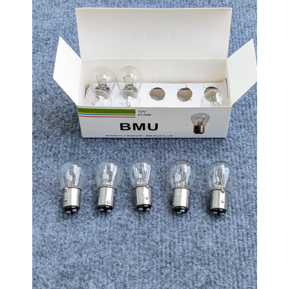 Bộ 5 cái Bóng Đèn Hậu Xe Máy 12V 21/5W – Wave Dream Future Sirius Nouvo Mio Luvias Nozza – Đèn Phanh