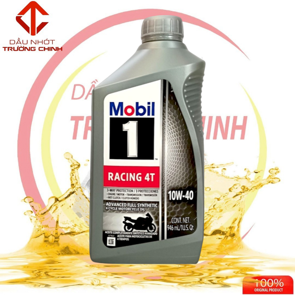 Nhớt Mobil 1 Racing 4T 10W40 nhập khẩu USA dành cho xe số, tay côn