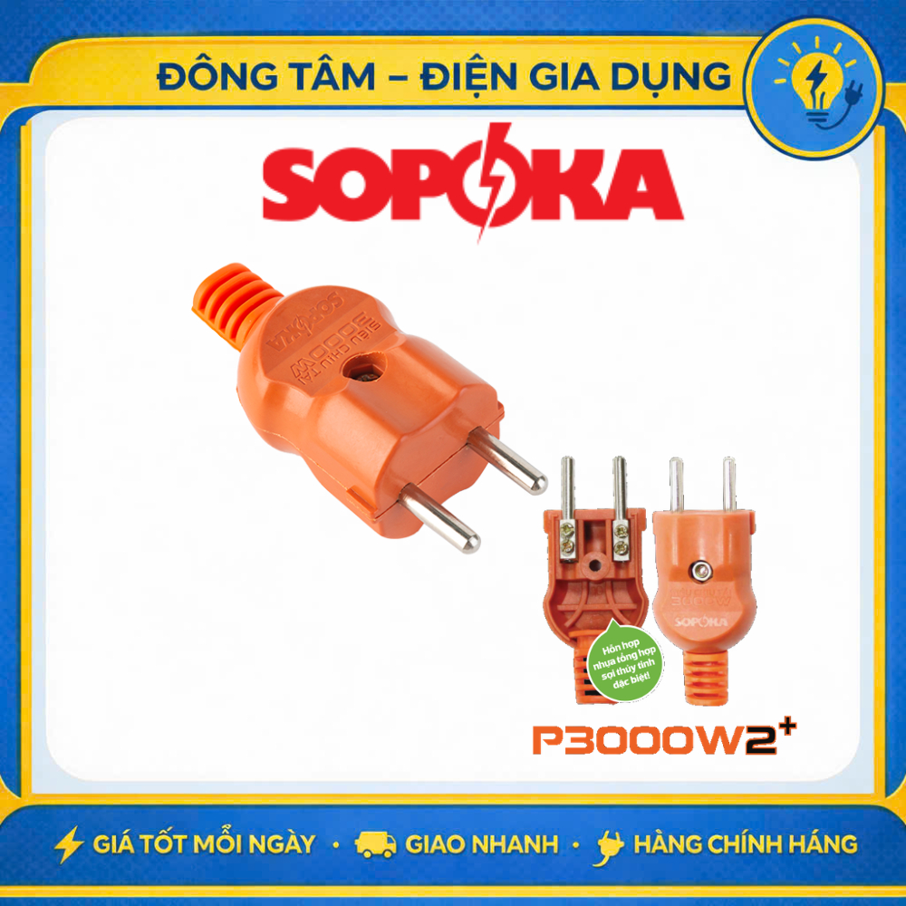 PHÍCH CẮM SIÊU CHỊU TẢI SOPOKA CHỐNG VA ĐẬP P3000W2