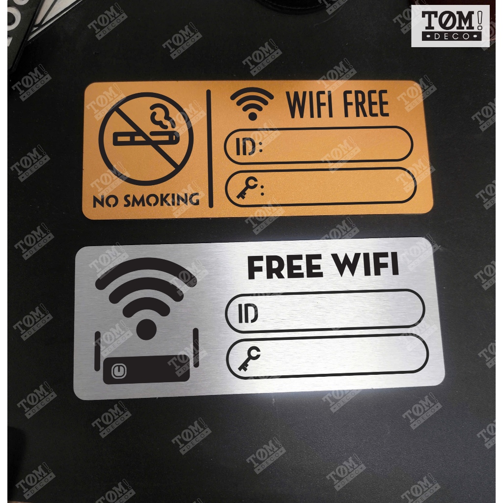 Biển wifi, bảng ghi pass wifi, password wifi, bảng thông tin wifi chất liệu nhôm phay xước