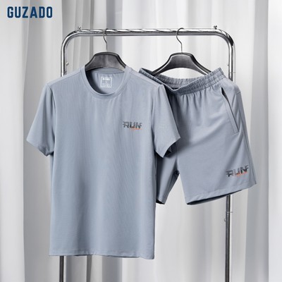 Bộ Đồ Nam GUZADO Vải Thun Lạnh Thông Hơi Thấm Hút, Co Giãn Tốt, Mẫu Thể Thao Trẻ Trung GBT03-GABT25S003