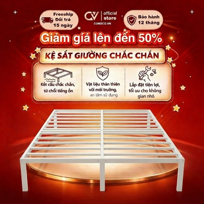 CONOCO Giường sắt gầm cao 30cm đựng đồ lắp ráp nhanh giao HCM 2 ngày cho phòng nhỏ