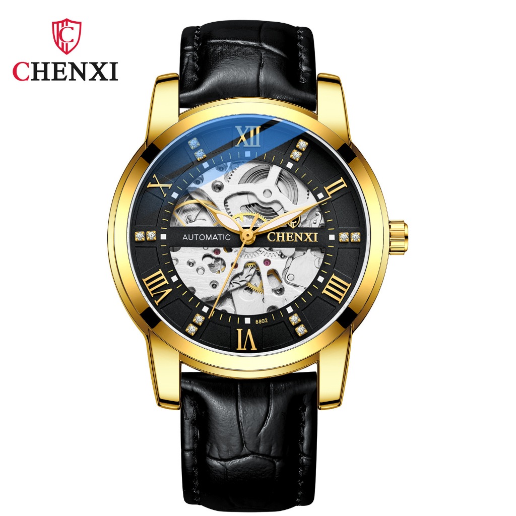 Đồng hồ cơ AUTOMATIC CHENXI chống nước chống xước , thời trang lịch lãm , tặng kèm vòng tỳ hưu , Mặt