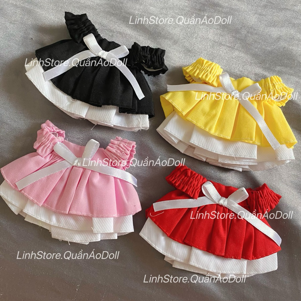 [Quần áo búp bê] VÁY TRỄ VAI TẦNG XINH XẮN DOLL 5IN