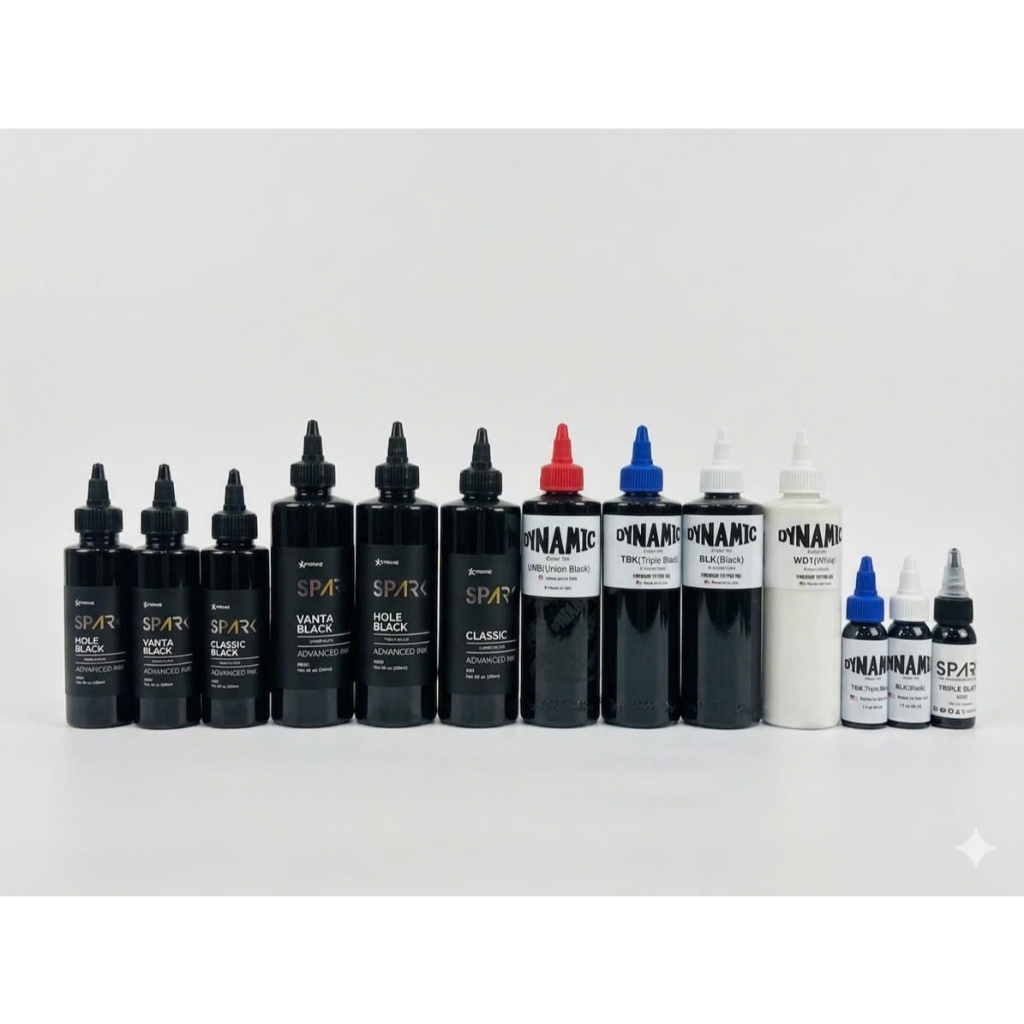 [Chính hãng] Mực xăm Spark Black Series, Mực xăm Dynamic, mực đen tattoo chuyên nghiệp, nguyên tem