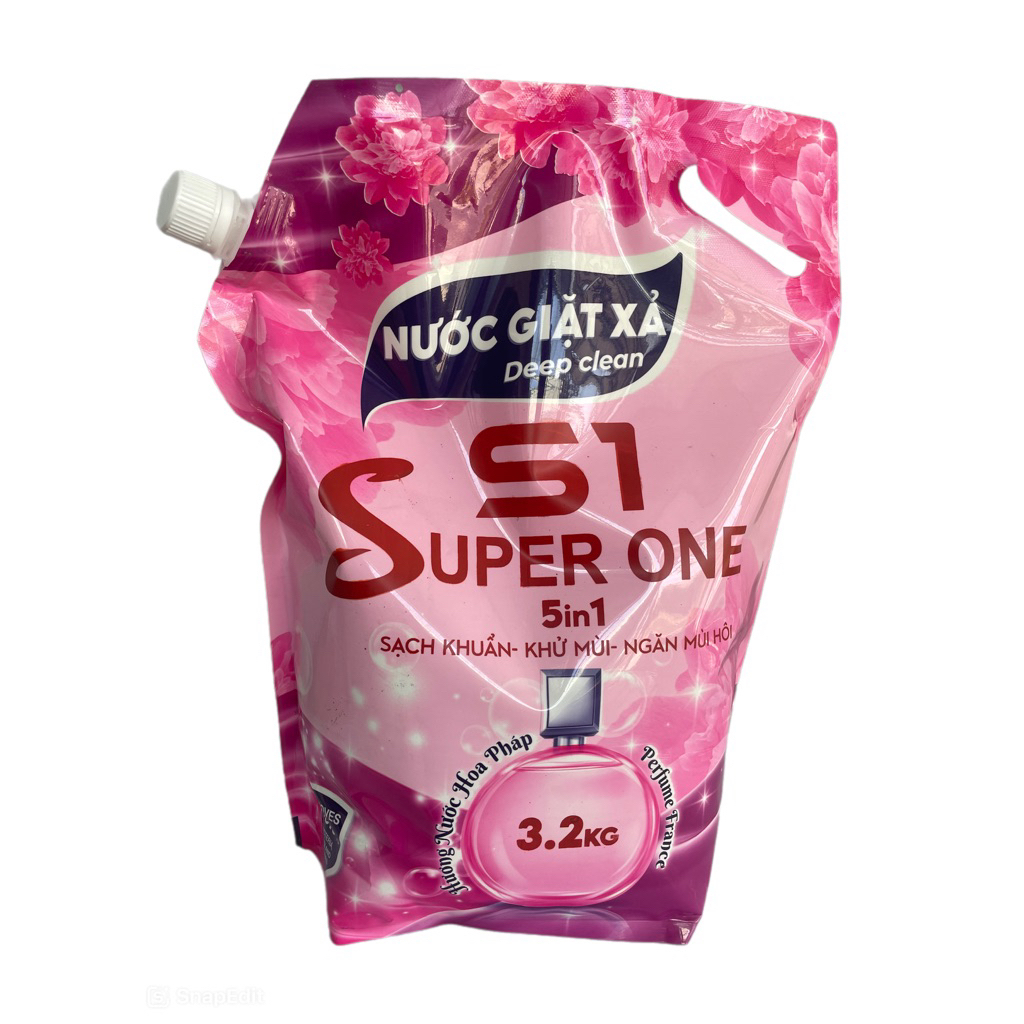 Nước giặt xả Deep Clean S1 SUPER ONE 5IN1 hương nước  hoa Pháp cao cấp lưu hương lâu trên quần áo