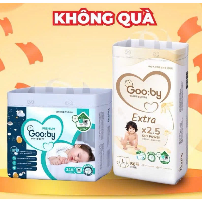 Tã dán/quần gooby các size nb70/s56/m46/m58/l52/xl50/xxl46/xxxl38