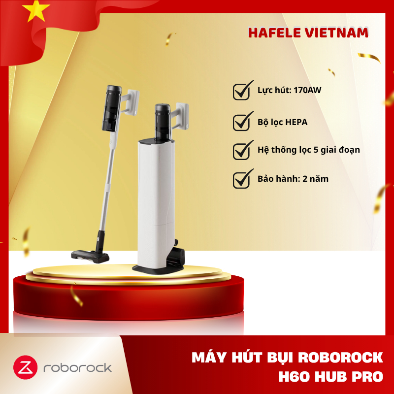 Máy Hút Bụi Roborock H60 Hub Pro – Lực Hút Mạnh 170AW – Đầu Hút Chống Rối Tiện Lợi – FEM