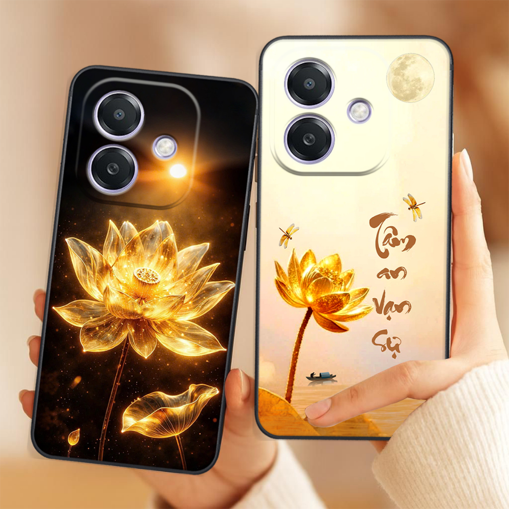 Ốp lưng nhựa cho Oppo A3/ A3X/ A5i/ A3i (5G) in hình Bông Sen ,Cha Mẹ, chữ Lộc PHÚ QUÝ