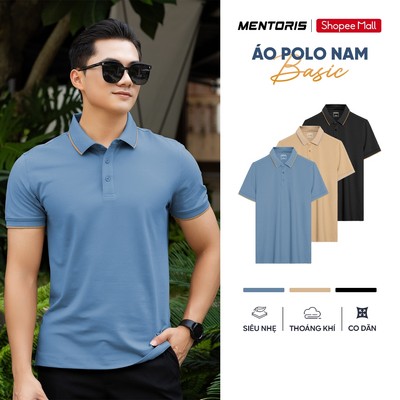 Áo Polo Nam MENTORIS, Form BASIC Tôn Dáng, Vải Cotton Thoáng Mát, Co Giãn, Nhiều Màu MCPS24S012