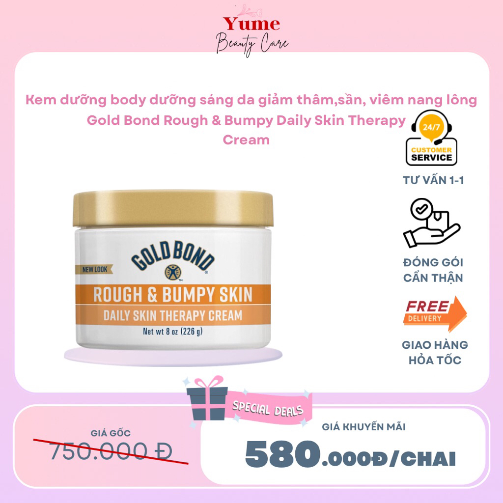 Kem Dưỡng Thể Gold Bond Rough & Bumpy Daily Skin Therapy Cream