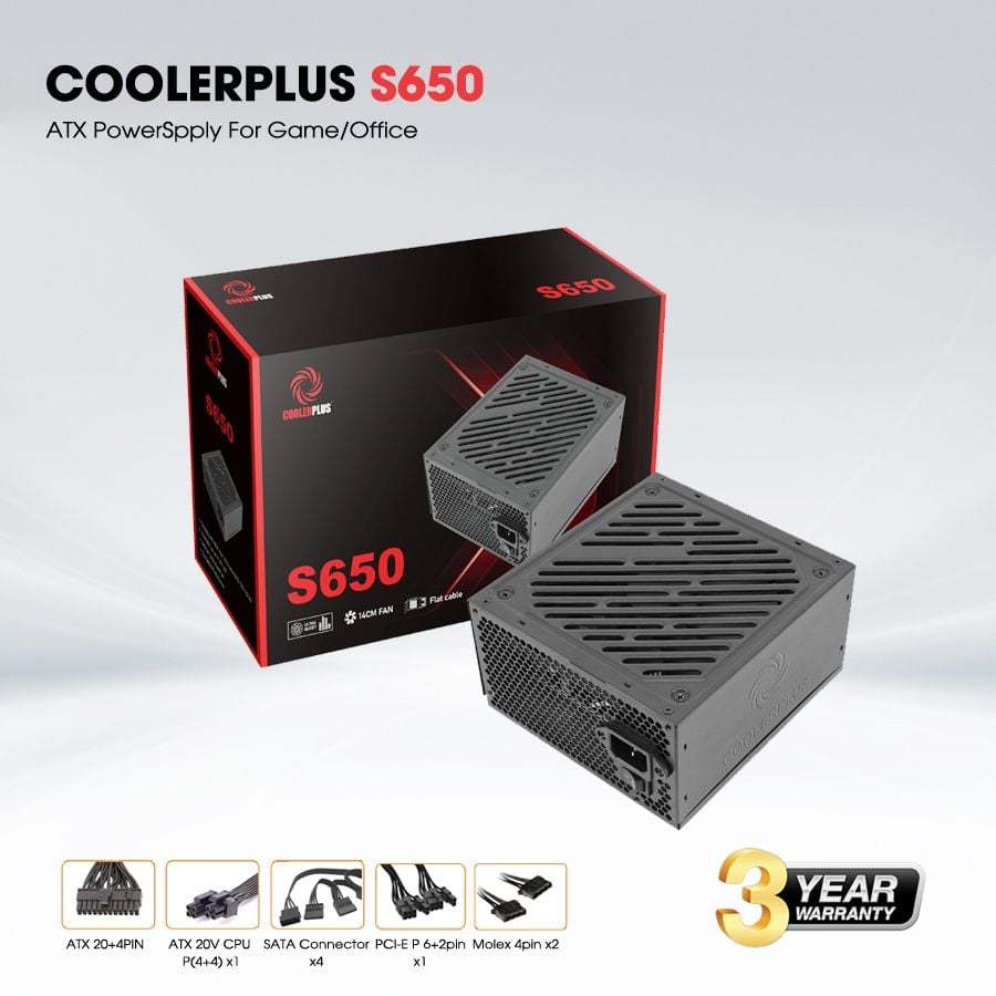 Nguồn máy tính Coolerplus S650 | PSU 650W | Chính hãng