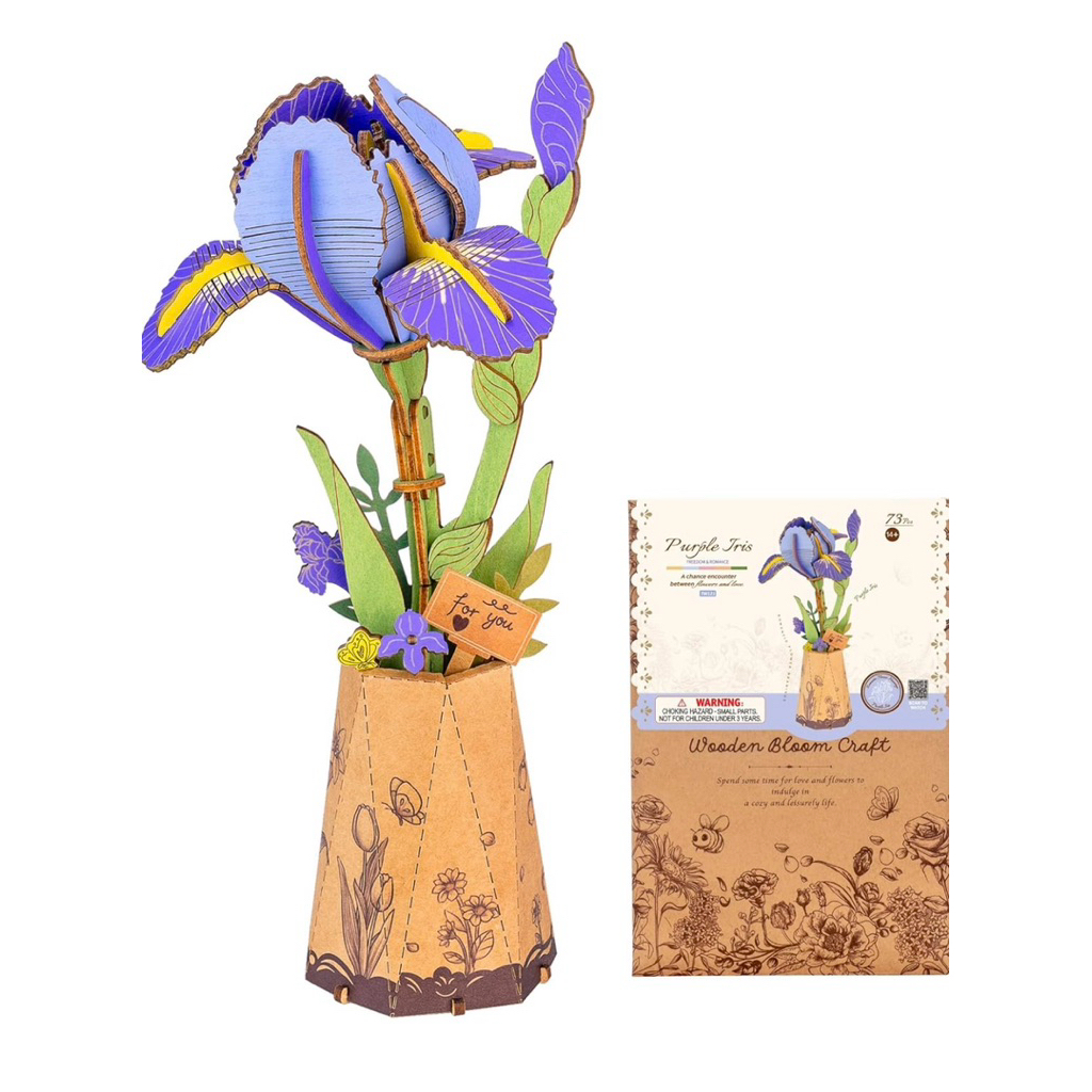 Purple Iris - Rowood TW121- Mô Hình Lắp Ráp Gỗ 3D