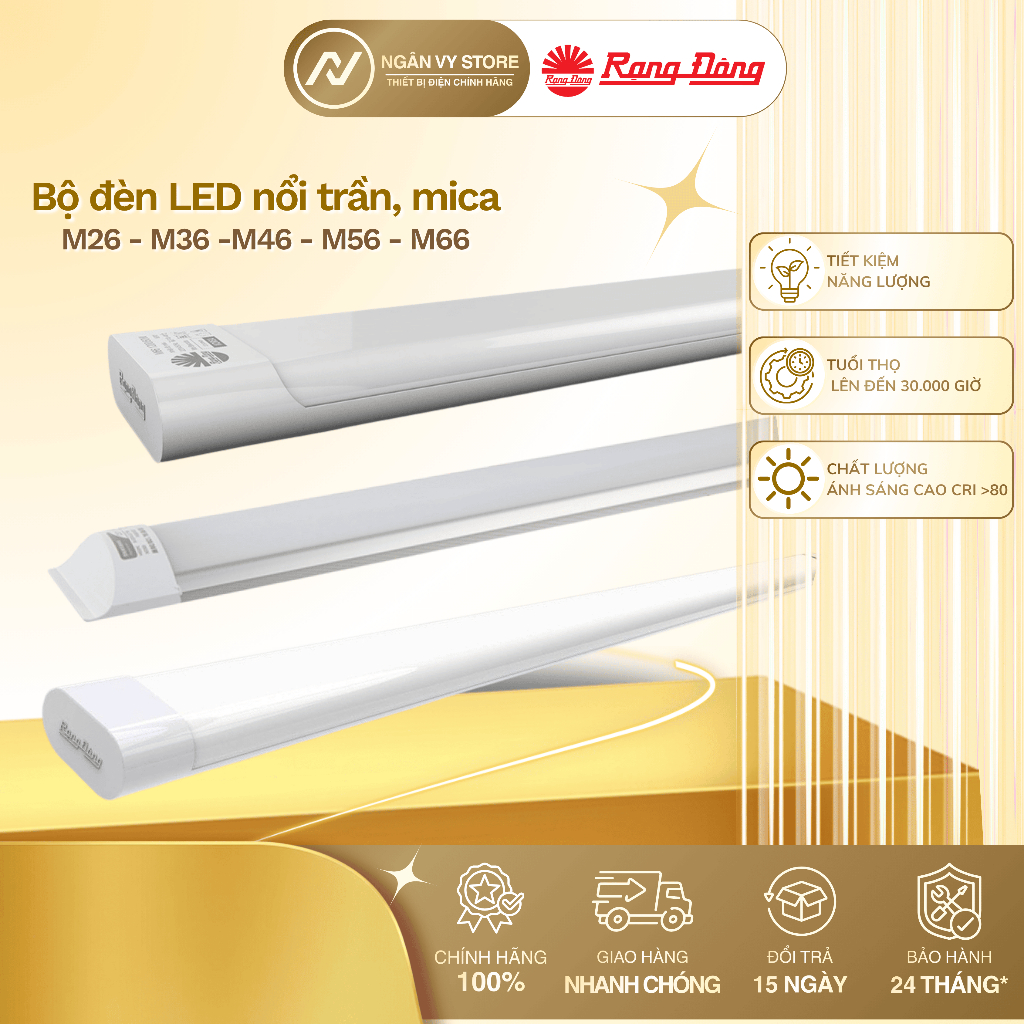 [Chỉ giao hỏa tốc HCM] Đèn led bán nguyệt, mica Rạng Đông M26 - M36 - M46 - M56 - M66 (ánh sáng trắn