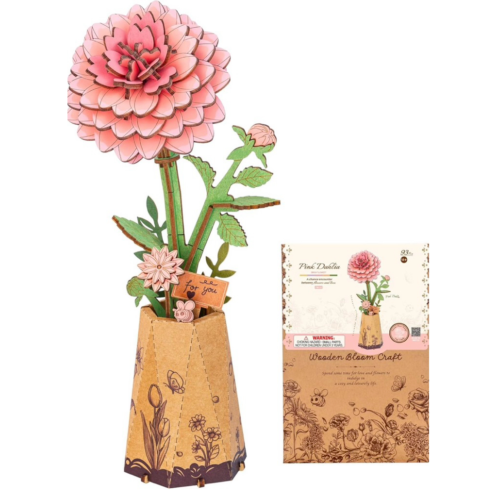 Pink Dahlia - Rowood (TW131) - Mô Hình Lắp Ráp Gỗ 3D