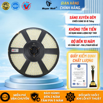 Đèn UFO Năng Lượng Mặt Trời Mayor Wolf 600W Chính Hãng Bảo Hành 2 Năm