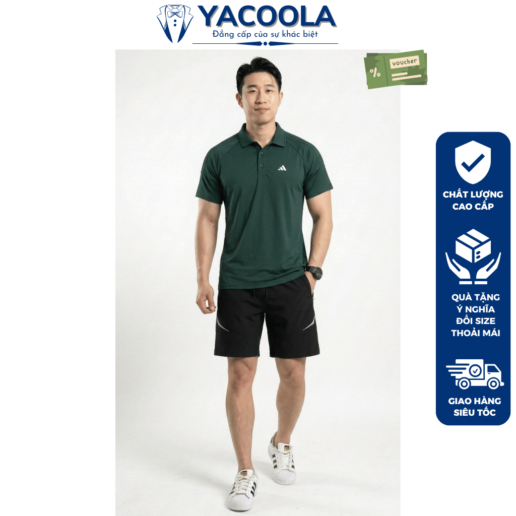 Bộ quần áo nam mùa hè cao cấp thun lạnh co giãn thấm hút mồ hôi Yacoola YD6-6608 Bộ áo quần thể thao