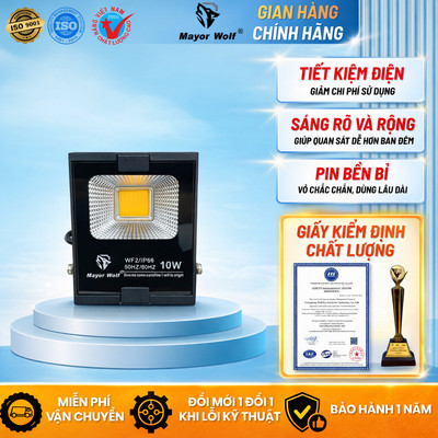 Đèn Pha Điện Ngoài Trời Mayor Wolf 10W Cao Cấp - Hàng Chính Hãng, Bảo Hành 2 Năm