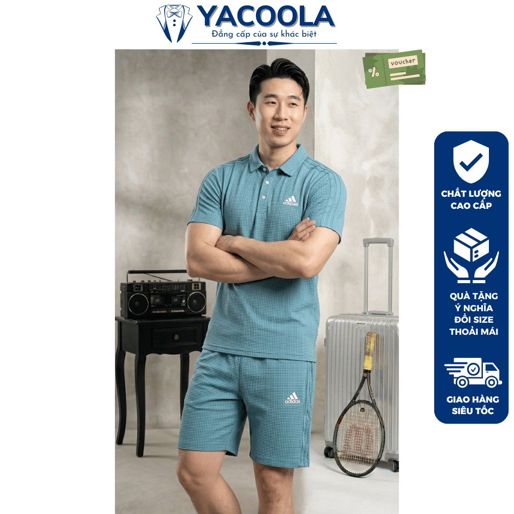 Bộ cao cấp mùa hè chất mát chuẩn phom xịn đẹp Yacoola YD6-T537 Bộ thể thao nam cộc tay thun lạnh mùa