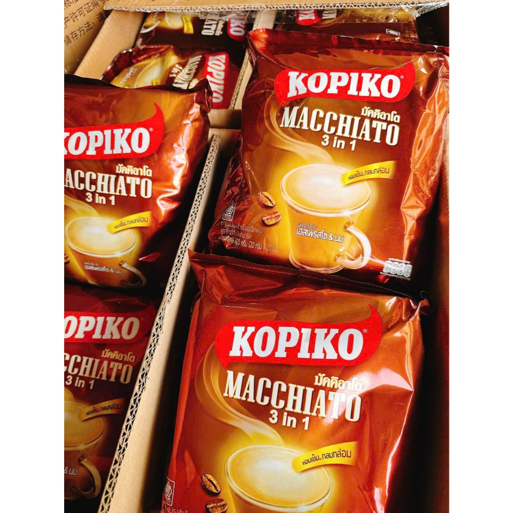 Cafe Kopiko bịch 20 gói, Cafe sữa hoà tan Kopiko Macchiato 3in1