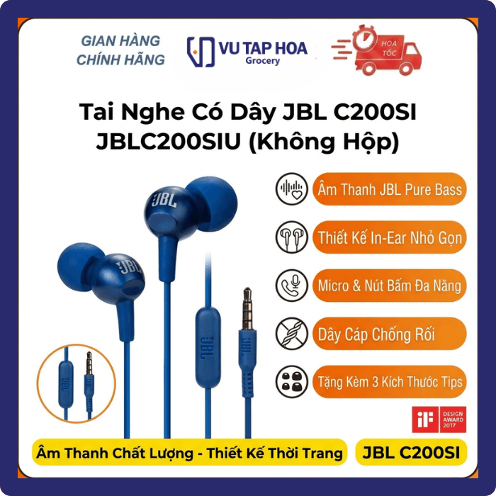 TAI NGHE JBL C200SI – ÂM BASS HUYỀN THOẠI, TRẢI NGHIỆM ĐỈNH CAO