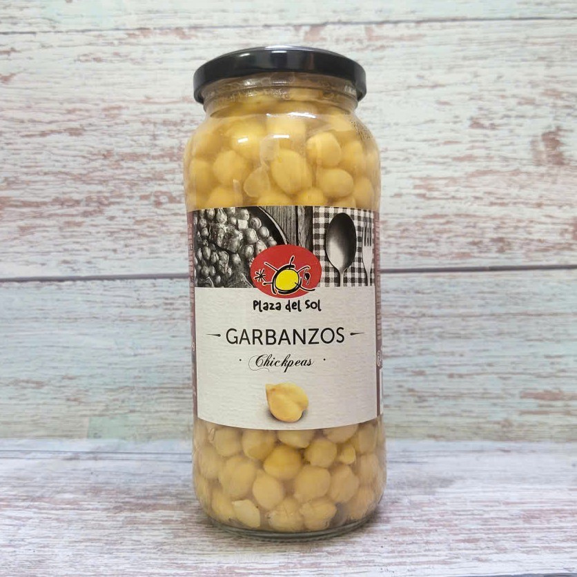 PLAZA DEL SOL ++ Lọ GARBANZOS 540gr ++ HẠT ĐẬU GÀ LUỘC NGÂM NƯỚC MUỐI TÂY BAN NHA Chickpeas