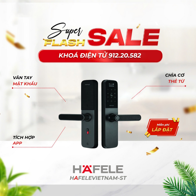 Khóa điện tử Hafele DL6100 912.20.582 bảo hành 2 năm