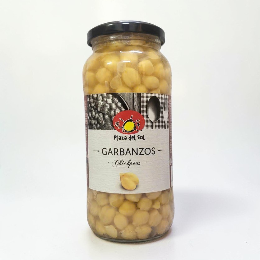 PLAZA DEL SOL (Lọ GARBANZOS 540gr) HẠT ĐẬU GÀ LUỘC NGÂM NƯỚC MUỐI TÂY BAN NHA Chickpeas
