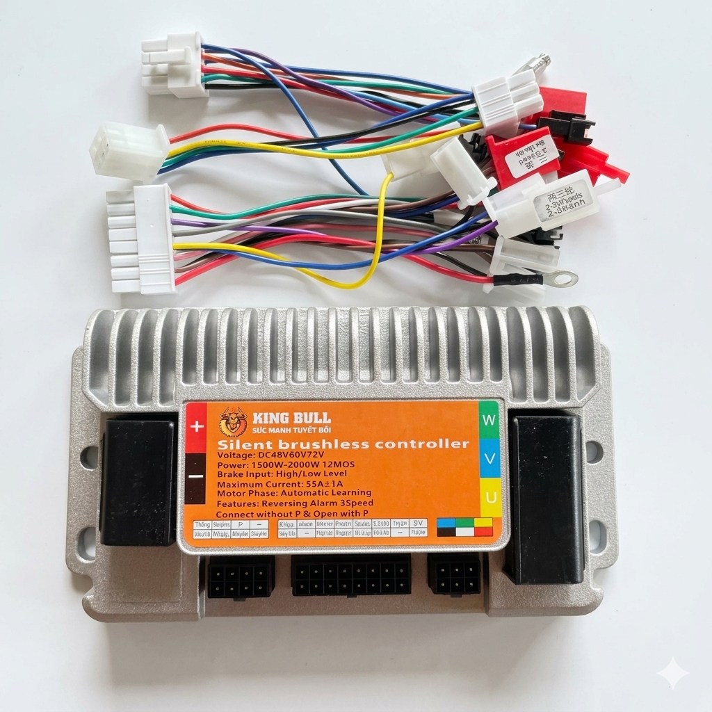 Ic đúc king bull 1500w-2000w 48/60/72v xả 55A mạnh bền êm
