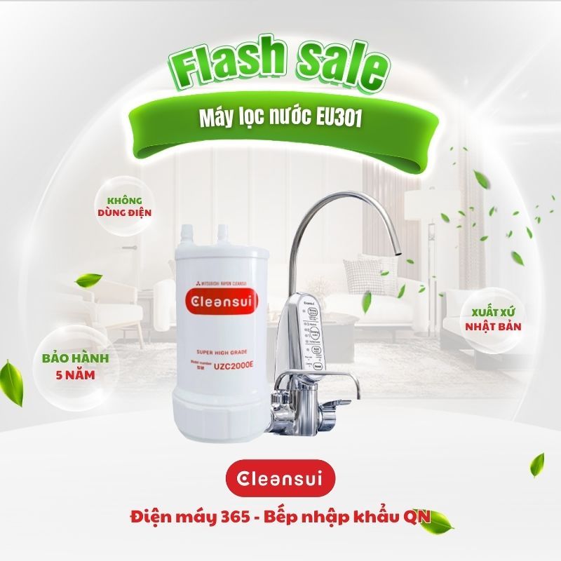 Máy lọc nước ion kiềm Mitsubishi Cleansui EU301 6 chế độ nước, 5 tấm điện cực Nhật Bản