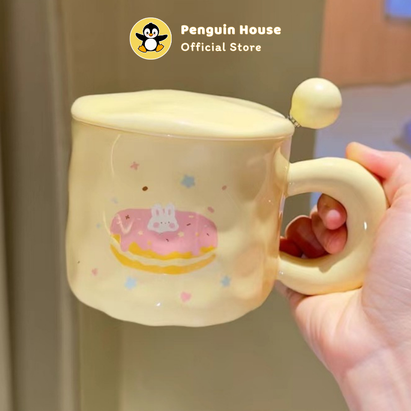 [Penguin] Cốc sứ cute Sweet cake 350ml ly sứ decor, ly sứ uống nước, cốc uống nước dễ thương