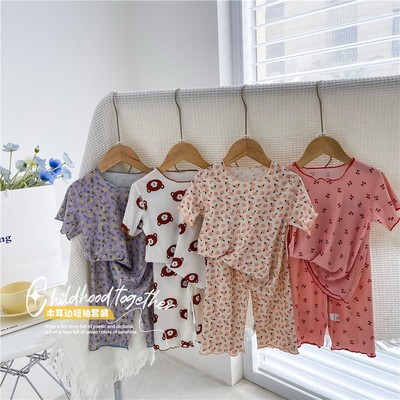 Set Đồ Bộ Cộc Tay Mặt Gấu Cho Bé MINT'S CLOSET, Quần Áo Mùa Hè Vải Thun Mát Mẻ (1-8 Tuổi) - DB8117
