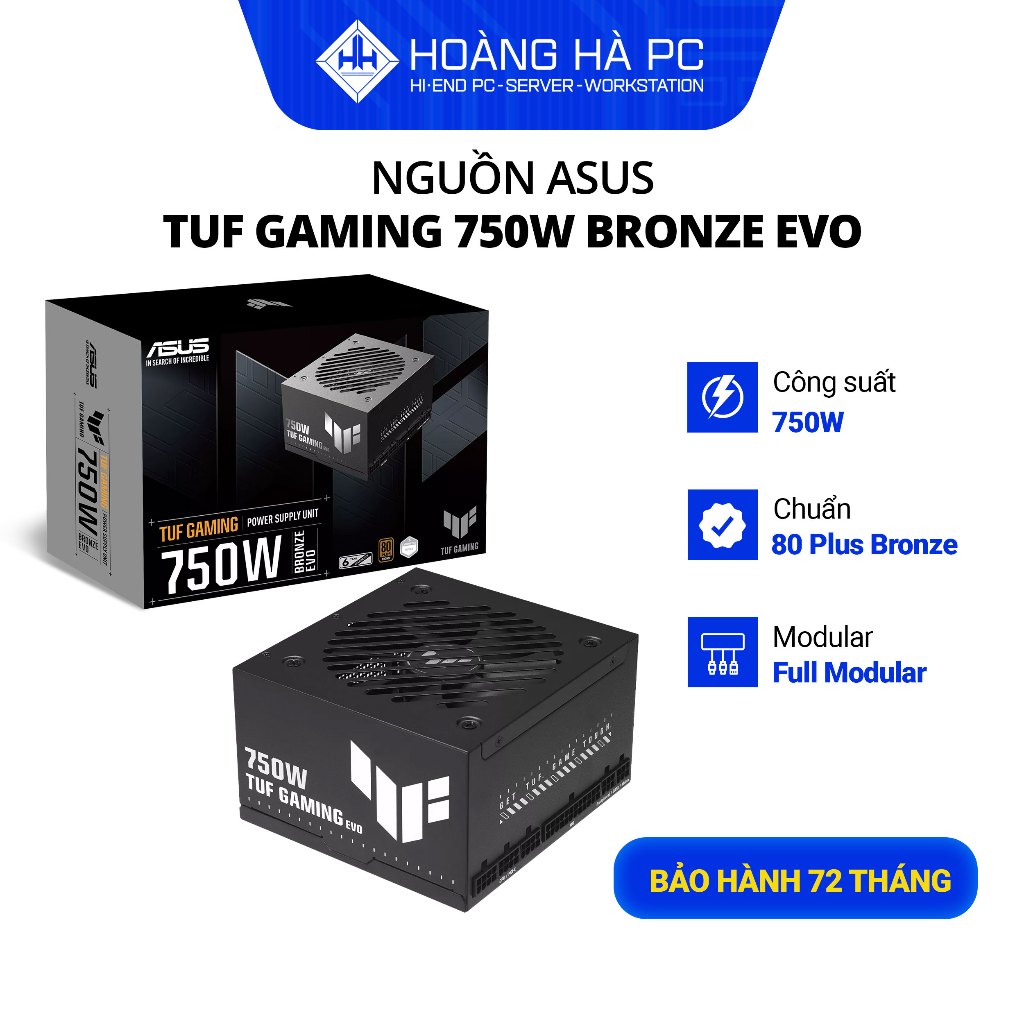 Nguồn Asus TUF Gaming 750W Bronze EVO (ATX 3.1 | 80 Plus Bronze | Full Modular | Bảo hành 72 tháng)