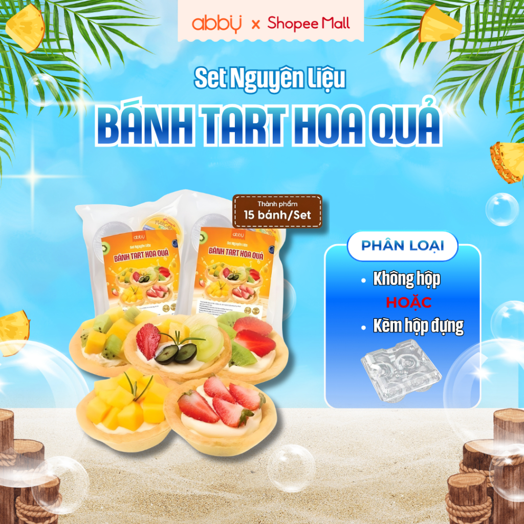 [ABBY] Set Nguyên Liệu Làm Bánh Tart Hoa Quả thành phẩm 15 bánh