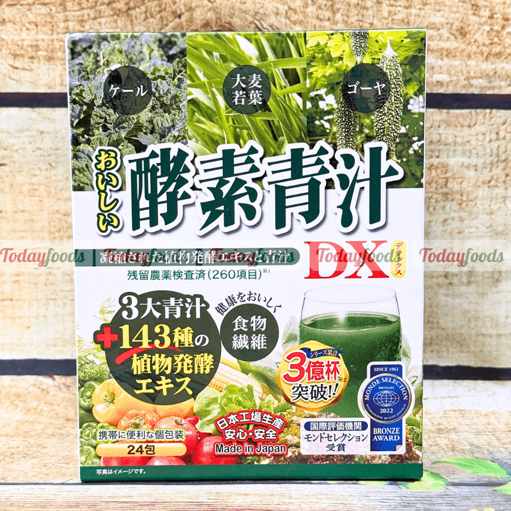 Bột Rau Xanh Nhật Bản Aojiru DX Japan Gals 24 Gói – Enzyme 143 Loại, Bổ Sung Chất Xơ, Dễ Uống