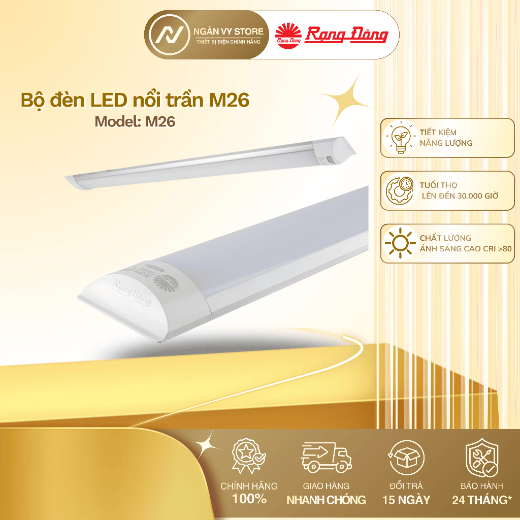 Đèn Led bán nguyệt Mica M26 công suất 20w/40w Rạng Đông - Model: M26 1200/40W