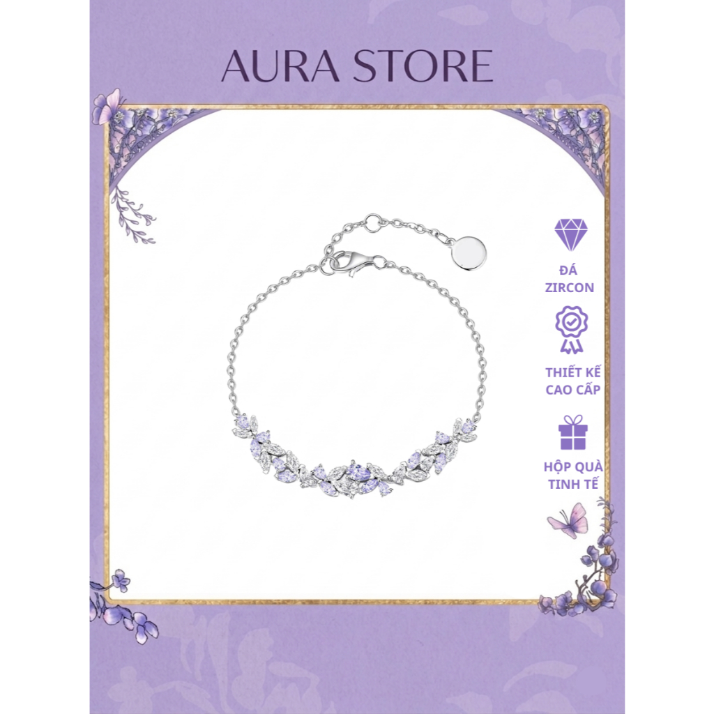 [LAVANDE ROMANCE] Bộ Vòng Tay & Vòng Cổ Đá Zircon Tím Lavender Nàng Thơ Soft Girl Dịu Dàng Aura Stor