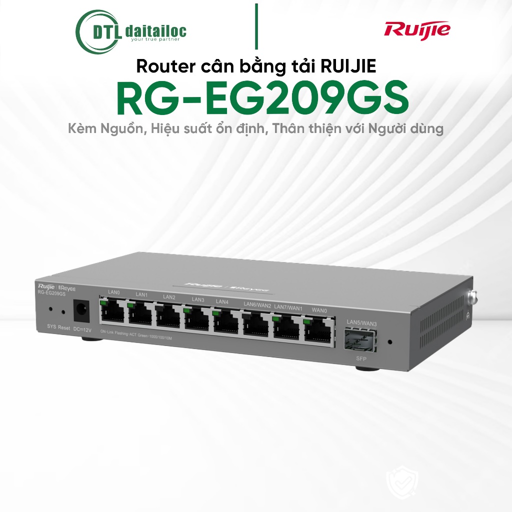 Router cân bằng tải RUIJIE RG-EG209GS Kèm Nguồn, Hiệu suất ổn định,Thân thiện với người dùng| Chính 