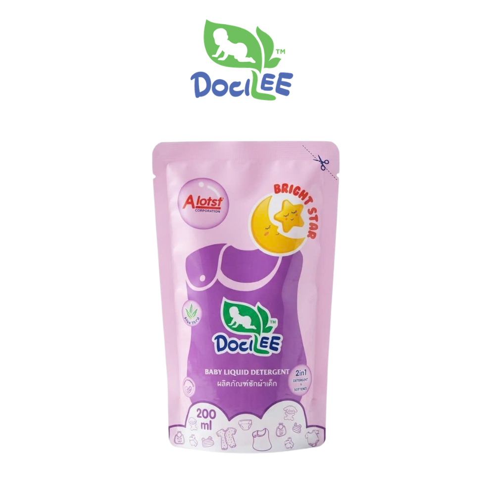 [QUÀ TẶNG] Túi Nước Giặt Xả Quần Áo DOCILEE 200ml Tím Bright Star