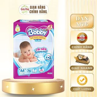 Tã bỉm dán bobby siêu thấm m76/l68/xl62/xxl56