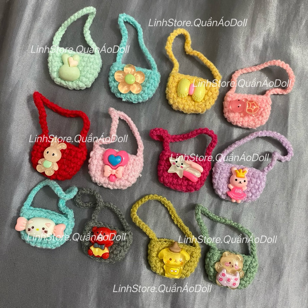 [Phụ kiện búp bê] TÚI LEN ĐEO CHÉO CHARM XINH DOLL 5IN